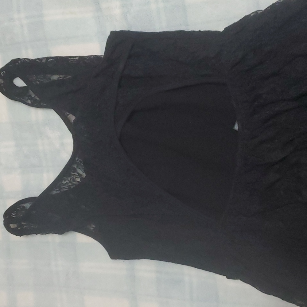 MIDNIGHT HOUR Black Floral Lace Short Dress Size Medium - Picture 4 of 8